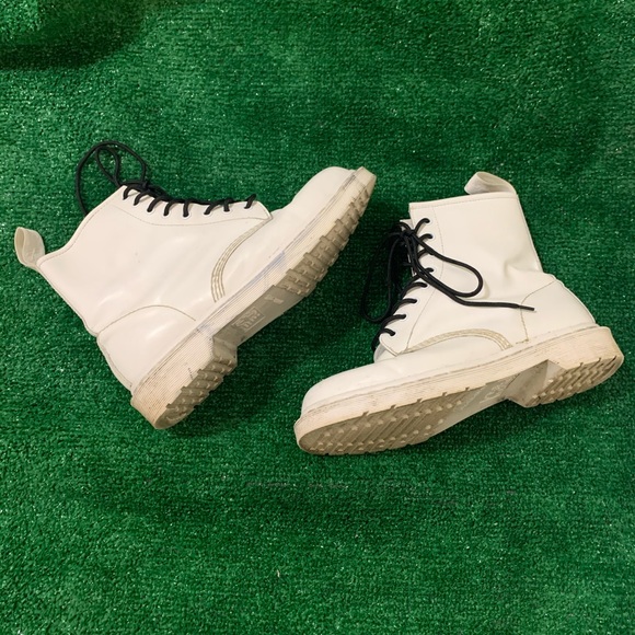Dr. Martens Shoes - White Dr. Martens 1460 Mono Lace Up Boots W10 M9